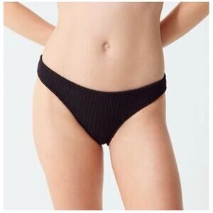 J. Crew Textured Hipster Full-coverage Bikini Bottom 2X Black NWT Swim BP265